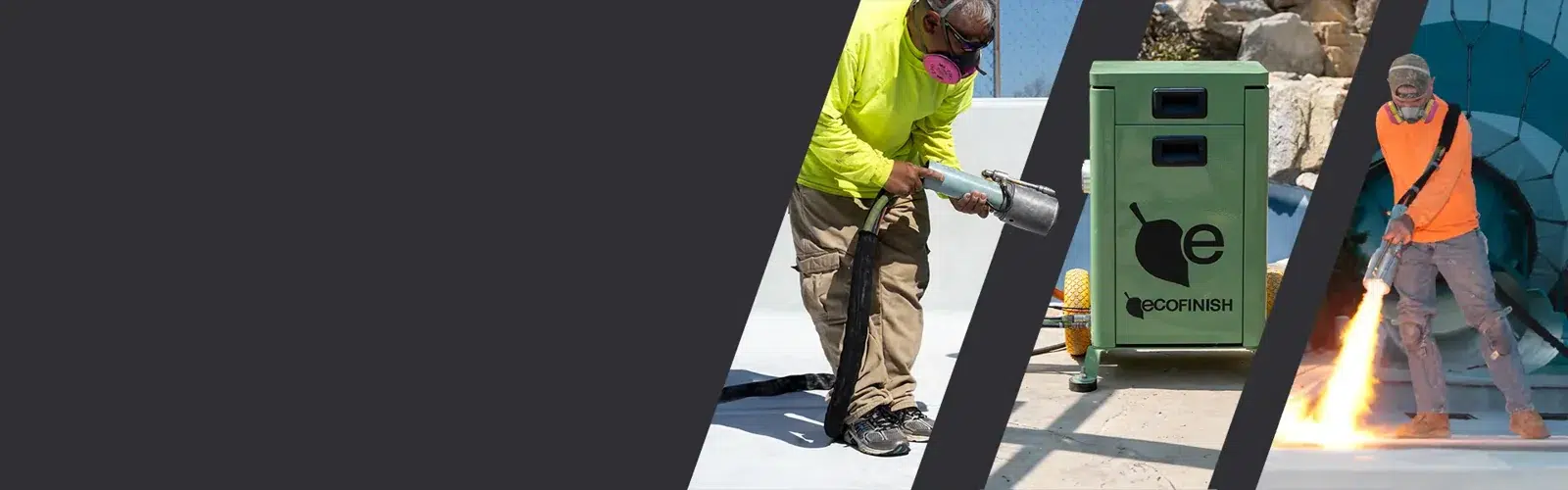 ecoFINISH coating equipment and a pool coating technician