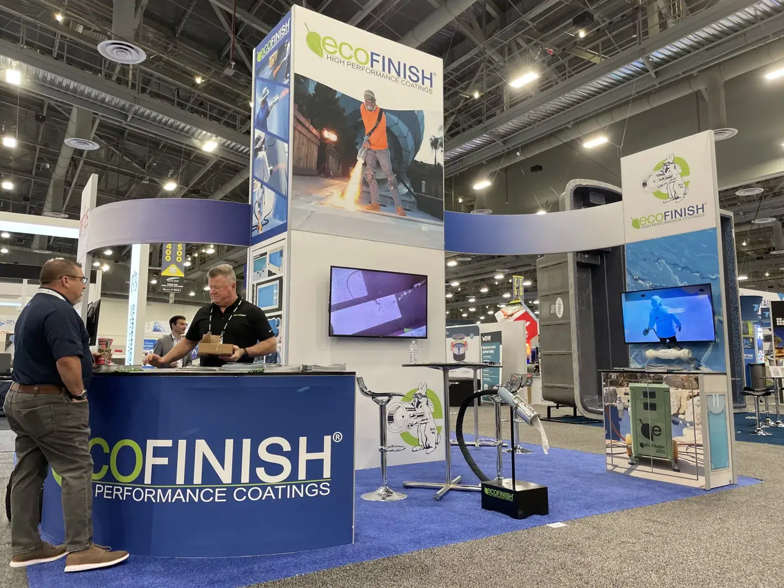 ecoFINISH product display at an industry trade show